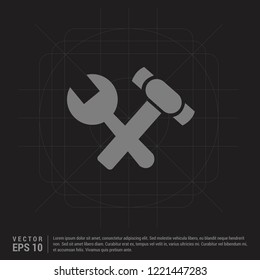 Hammer icon - Black Creative Background - Free vector icon
