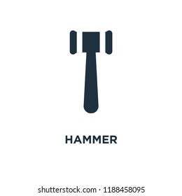 Hammer icon. Black filled vector illustration. Hammer symbol on white background. Can be used in web and mobile.