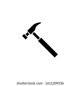 Hammer Icon in black flat design on white background