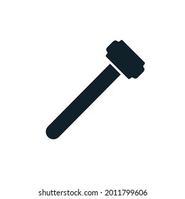 Hammer icon. Black hummer silhouette. Work repair tool. Vector illustration isolated on white.