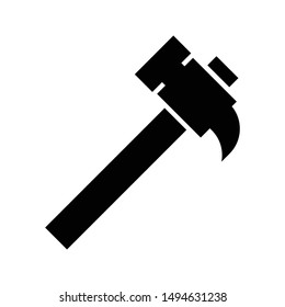 hammer icon black and isolated vector illustration
