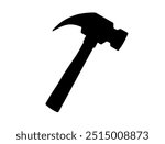 Hammer icon. Hammer black silhouette vector icon. Hammer black and white flat vector icon design. Hammer isolated object on a white background.