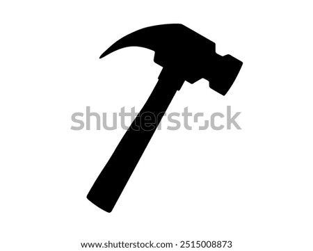 Hammer icon. Hammer black silhouette vector icon. Hammer black and white flat vector icon design. Hammer isolated object on a white background.