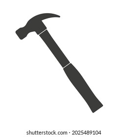 Icono martillo negro. Ilustración del vector aislada en fondo blanco