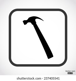 hammer icon - black vector illustration