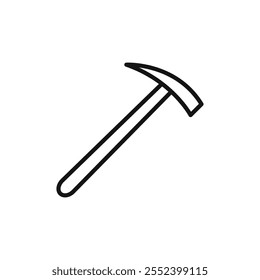 Hammer icon black and white vector outline sign