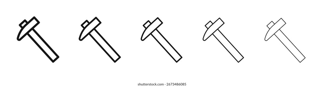 Hammer icon black and white vector sign