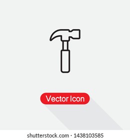 Hammer Icon, Carpenter Hammer Icon Vector Illustration Eps10