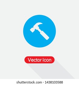 Hammer Icon, Carpenter Hammer Icon Vector Illustration Eps10