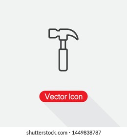 Hammer Icon, Carpenter Hammer Icon Vector Illustration Eps10