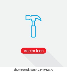 Hammer Icon, Carpenter Hammer Icon Vector Illustration Eps10