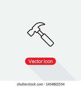Hammer Icon, Carpenter Hammer Icon Vector Illustration Eps10