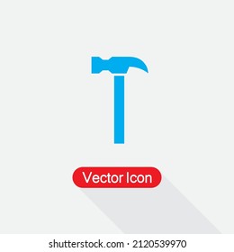 Hammer Icon, Carpenter Hammer Icon Vector Illustration Eps10