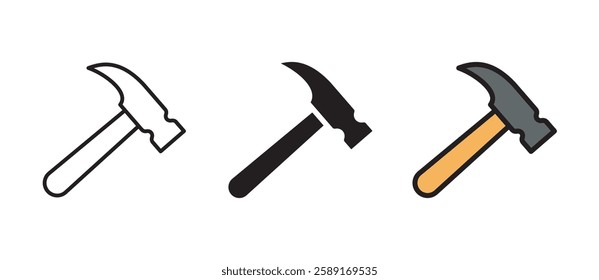 Hammer Icon, Carpenter Hammer Icon Vector Illustration.