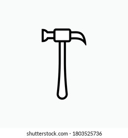Hammer Icon. Carpentry Equipment Symbol - Vector.