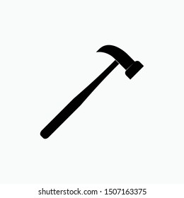 Hammer Icon. Carpentry Tool Symbol for Design, Presentation, Website or Apps Elements - Vector.  
