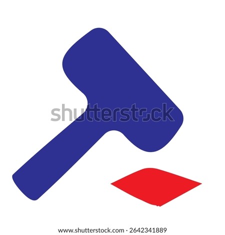 Hammer icon in clean vector style representing tools, construction, and repair. Ideal for handyman, hardware, or building design. Editable Adobe Illustrator EPS file included.