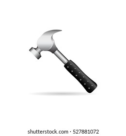 Hammer icon in color. Construction work tool carpenter