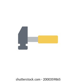 Hammer icon in color icon, isolated on white background 