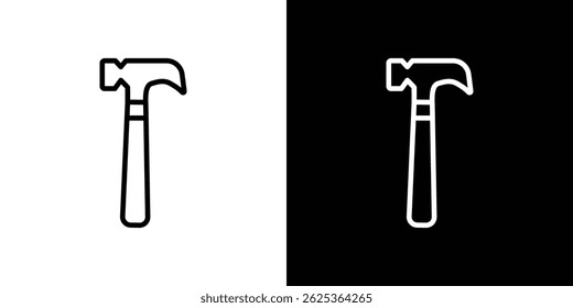 Hammer icon concept stroke on white background
