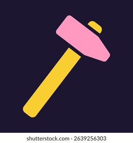 Hammer icon. Construction tool. Color vector instrument illustration