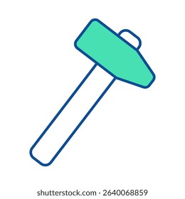 Hammer icon. Construction tool. Color vector instrument illustration