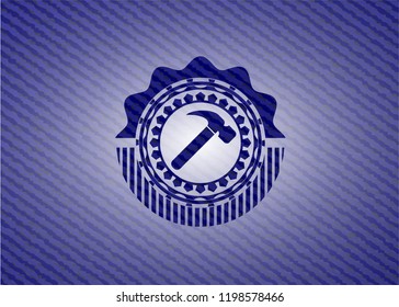 hammer icon with denim texture