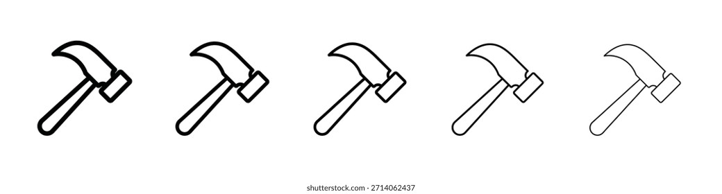 Diseño del icono del martillo, logotipo, App, UI. Ilustración vectorial, EPS