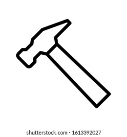 Hammer icon design template, vector icon designed in line style, editable stroke icon on white background, can be used for web and various needs of your project