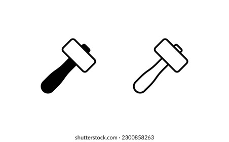 Diseño de iconos de martillo con ilustración de fondo blanco
