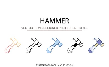 Hammer-Symboldesign auf weißem Hintergrund - Stockgrafik