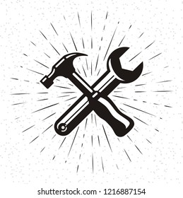 hammer icon in doodle style,vector illustration