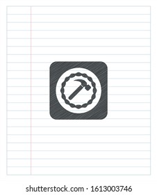 Hammer Icon Draw Pencil Effect Vector Stock Vector (Royalty Free