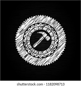hammer icon drawn with chalkboard texture