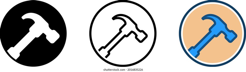 Hammer Icon, Durable Icon, Vector