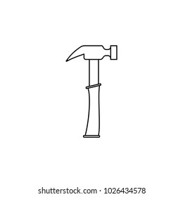 hammer icon. Element of construction tools for mobile concept and web apps. Thin line icon for website design and development, app development. Premium icon on white background