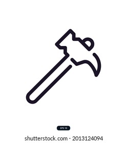 hammer Icon. Engineering Related Vector Icons. Contains such Icons as Screwdriver, Manufacturing, Engineer, Production, Settings, and more. Vector Illustration