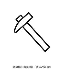 Hammer icon Flat art illustration in outline