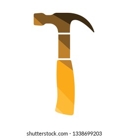 Hammer icon. Flat color design. Vector illustration.