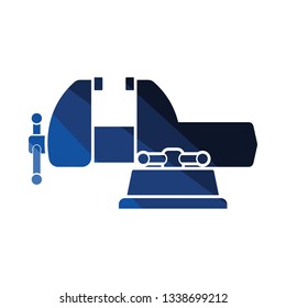 Hammer icon. Flat color design. Vector illustration.