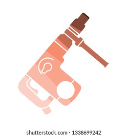 Hammer icon. Flat color design. Vector illustration.