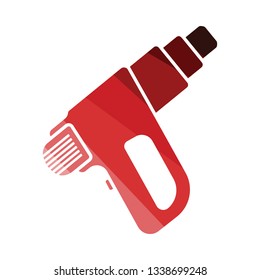 Hammer icon. Flat color design. Vector illustration.