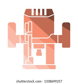 Hammer icon. Flat color design. Vector illustration.