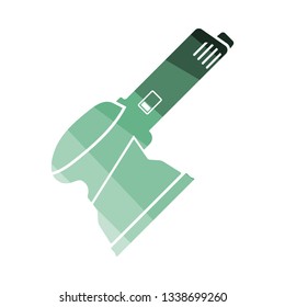 Hammer icon. Flat color design. Vector illustration.