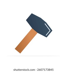 hammer icon, flat colored vector. modern and minimalist design