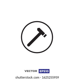 Hammer Icon Flat Design Illustration