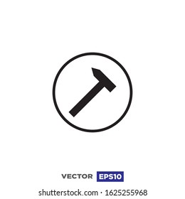 Hammer Icon Flat Design Illustration