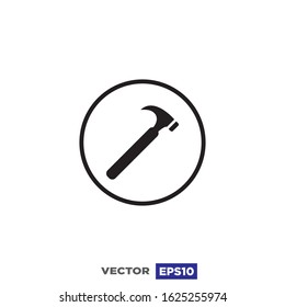 Hammer Icon Flat Design Illustration