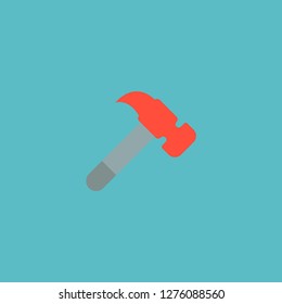 Hammer icon flat element. Vector illustration of hammer icon flat isolated on clean background for your web mobile app logo design.
