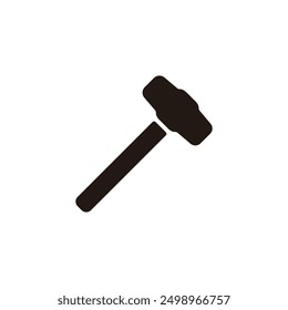 Hammer icon. Flat silhouette version.